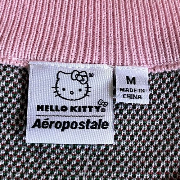 Women's Hello Kitty Sweater Snowmen & Snowflake Graphic Knit Isle Style  Pink - Picture 10 of 11